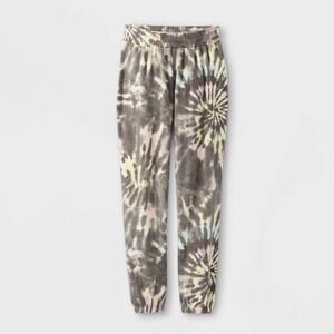 Art Class Cozy Jogger Pants Girl's Size S (6/6X) Charcoal Tie-Dye